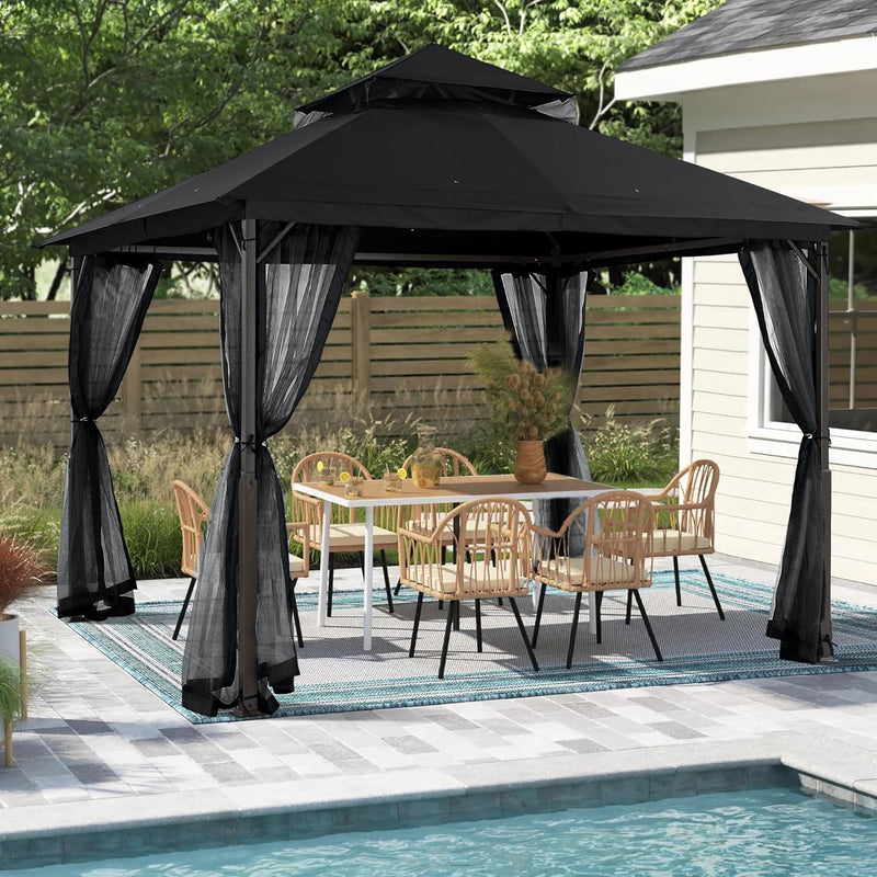 Load image into Gallery viewer, MASTERCANOPY Outdoor Patio Gazebo with Mosquito Netting 9x9, 11x11
