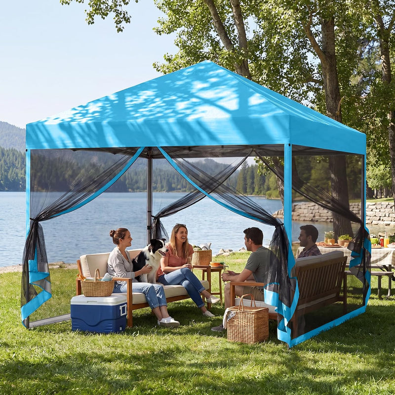 Load image into Gallery viewer, Leisure Sports Pop-Up Easy Setup Outdoor Canopy Tent with Netting Screen Walls - 8x8, 10x10

