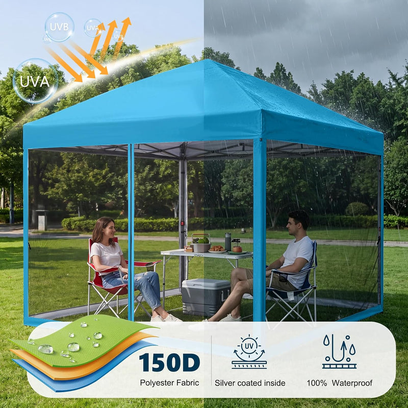 Load image into Gallery viewer, Leisure Sports Pop-Up Easy Setup Outdoor Canopy Tent with Netting Screen Walls - 8x8, 10x10
