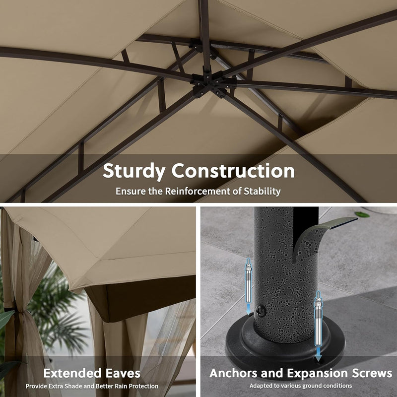 Load image into Gallery viewer, 10x20 Outdoor Patio Gazebo with Steel Frame and Netting Walls-CA
