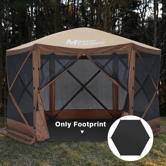 MASTERCANOPY Hexagonal Camping Tent Footprint 10x10