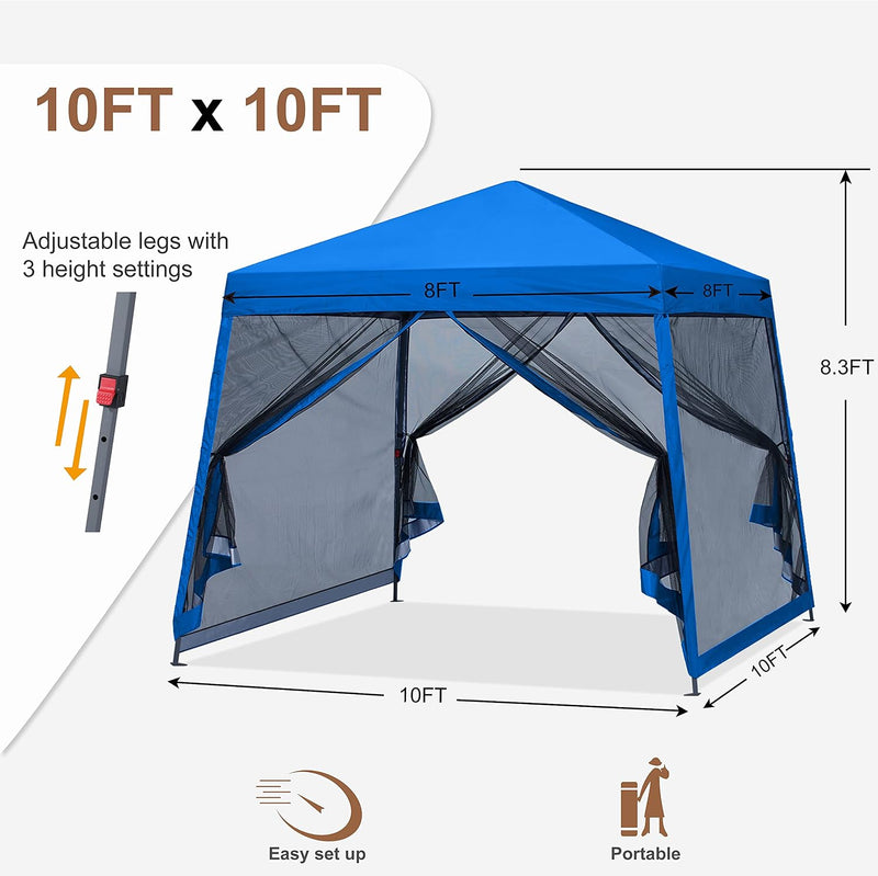Load image into Gallery viewer, Leisure Sports Stable Pop-Up Canopy Tent with Mosquito Netting - 8x8, 10x10, 11x11
