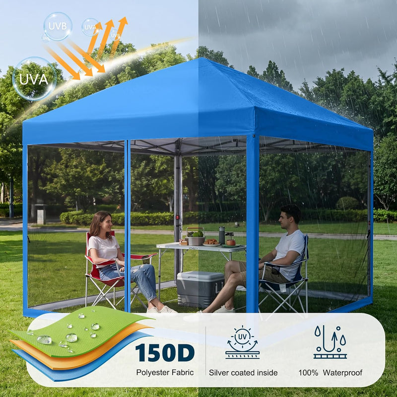 Load image into Gallery viewer, Leisure Sports Pop-Up Easy Setup Outdoor Canopy Tent with Netting Screen Walls - 8x8, 10x10

