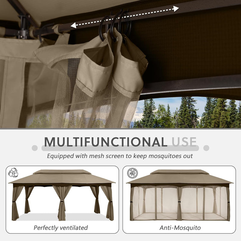 Load image into Gallery viewer, 10x20 Outdoor Patio Gazebo with Steel Frame and Netting Walls-CA
