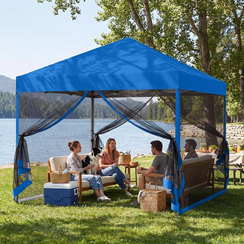 Load image into Gallery viewer, Leisure Sports Pop-Up Easy Setup Outdoor Canopy Tent with Netting Screen Walls - 8x8, 10x10
