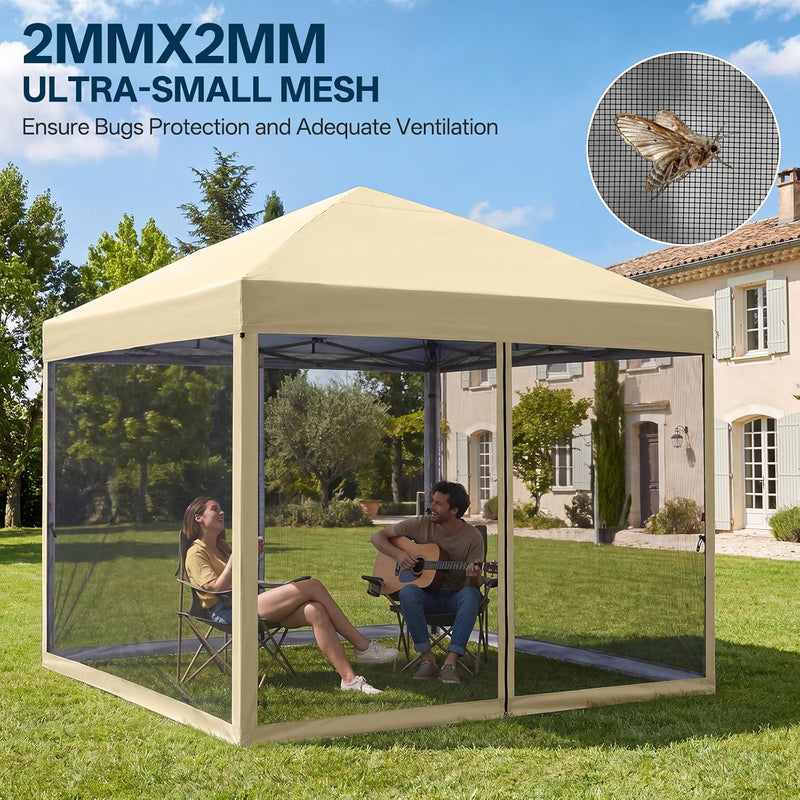 Load image into Gallery viewer, Leisure Sports Pop-Up Easy Setup Outdoor Canopy Tent with Netting Screen Walls - 8x8, 10x10
