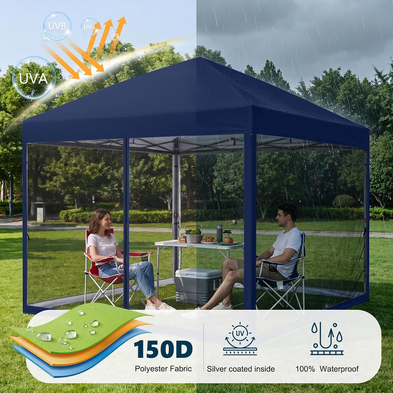 Load image into Gallery viewer, Leisure Sports Pop-Up Easy Setup Outdoor Canopy Tent with Netting Screen Walls - 8x8, 10x10

