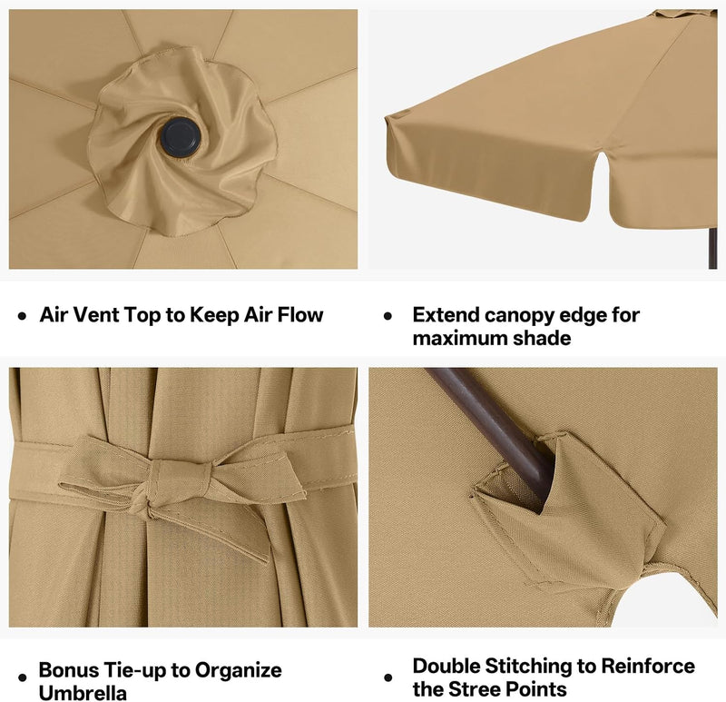 Load image into Gallery viewer, MASTERCANOPY Valance Patio Umbrella 6 Ribs 8 Ribs Replacement Top Only
