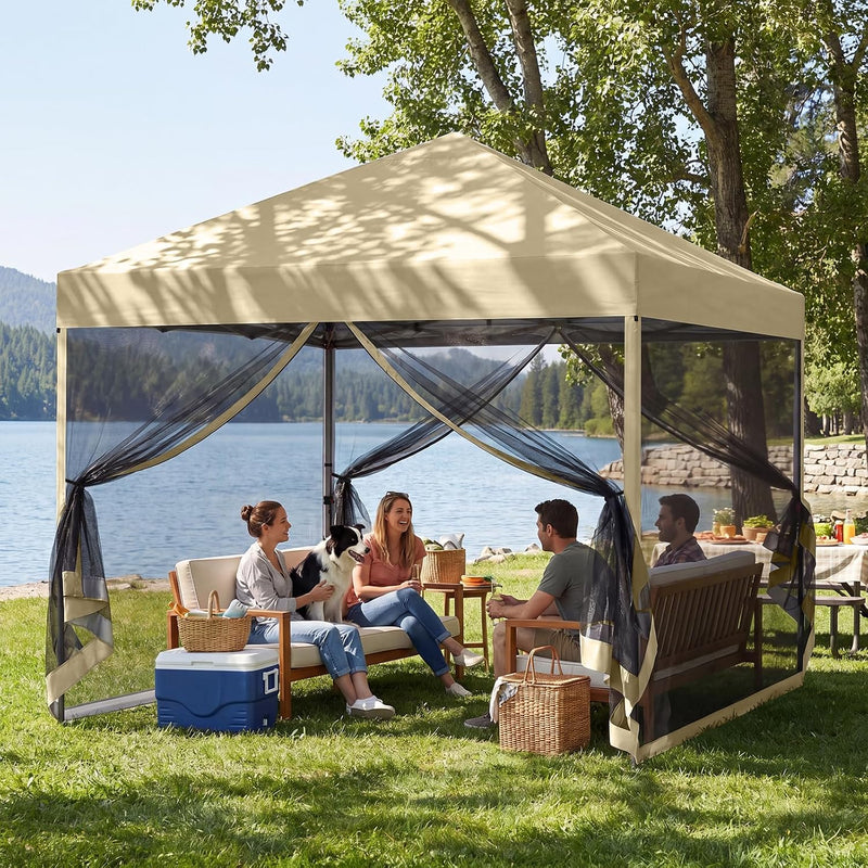 Load image into Gallery viewer, Leisure Sports Pop-Up Easy Setup Outdoor Canopy Tent with Netting Screen Walls - 8x8, 10x10
