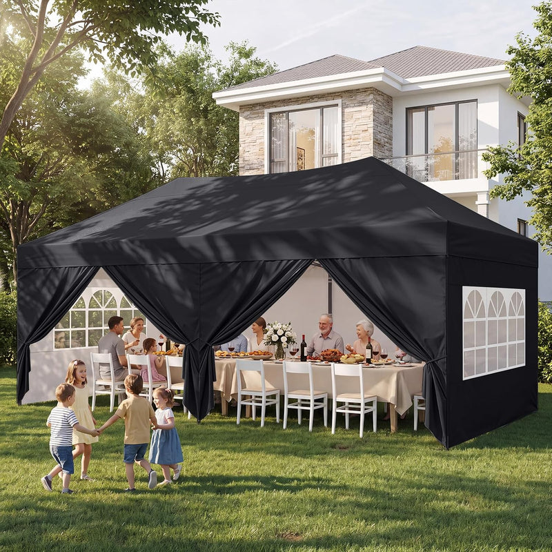 Load image into Gallery viewer, Leisure Sports Pop-Up Canopy Tent with Church Window Sidewalls - 10x10, 10x20
