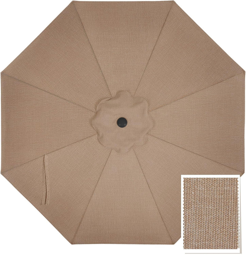 Mastercanopy Patio Umbrella 9 ft Replacement Canopy for 8 Ribs-Khaki