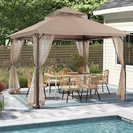 MASTERCANOPY Outdoor Patio Gazebo with Mosquito Netting 9x9, 11x11