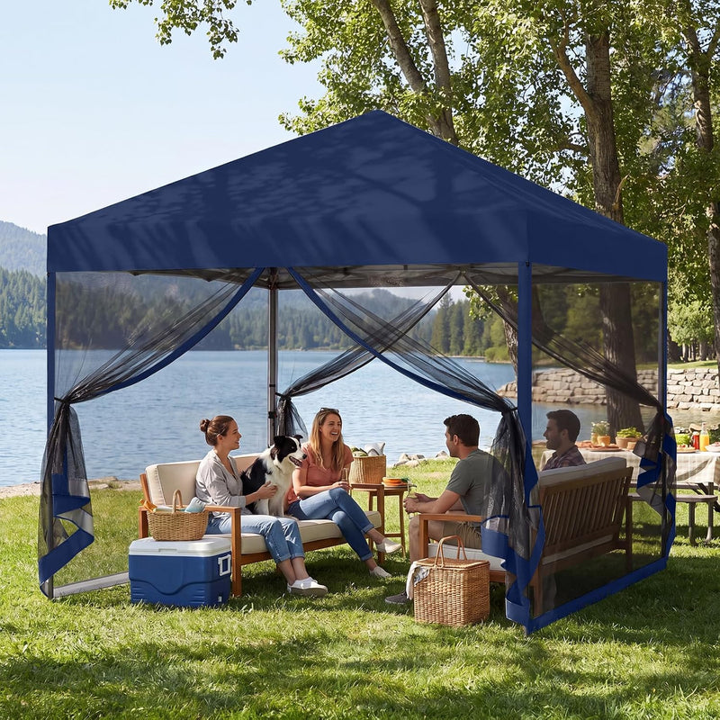 Load image into Gallery viewer, Leisure Sports Pop-Up Easy Setup Outdoor Canopy Tent with Netting Screen Walls - 8x8, 10x10
