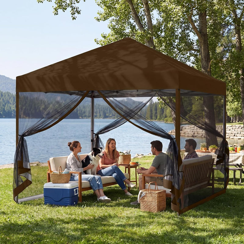 Load image into Gallery viewer, Leisure Sports Pop-Up Easy Setup Outdoor Canopy Tent with Netting Screen Walls - 8x8, 10x10
