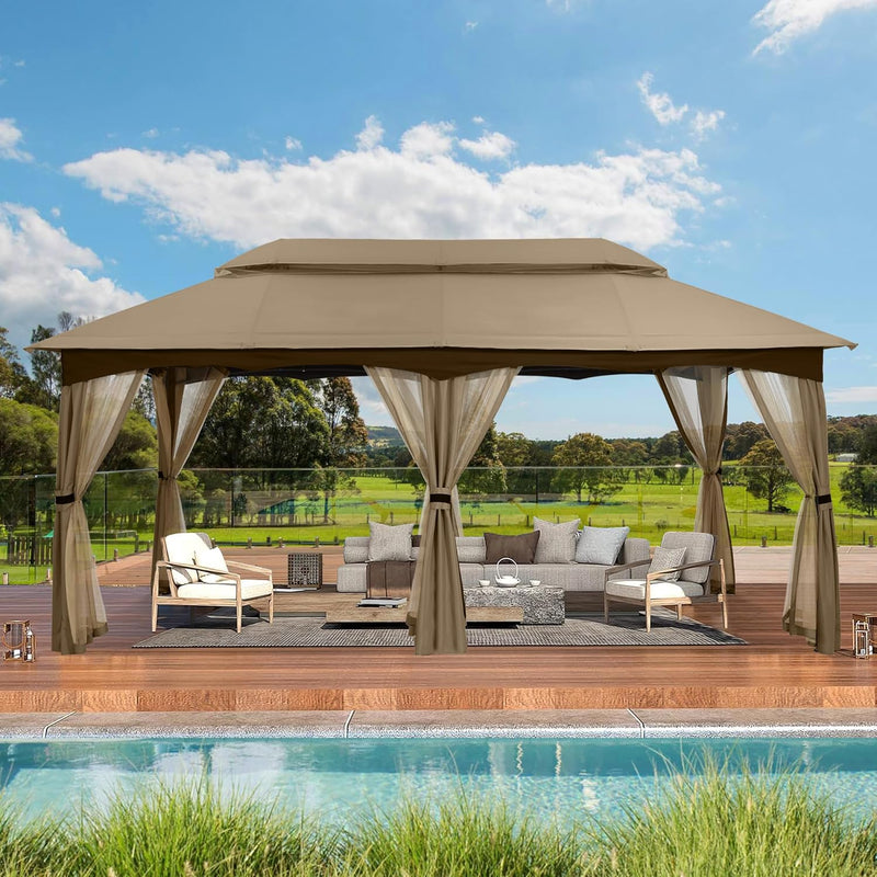 Load image into Gallery viewer, 10x20 Outdoor Patio Gazebo with Steel Frame and Netting Walls-CA
