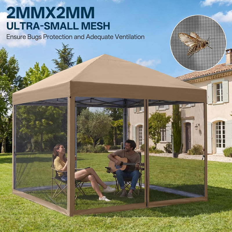 Load image into Gallery viewer, Leisure Sports Pop-Up Easy Setup Outdoor Canopy Tent with Netting Screen Walls - 8x8, 10x10
