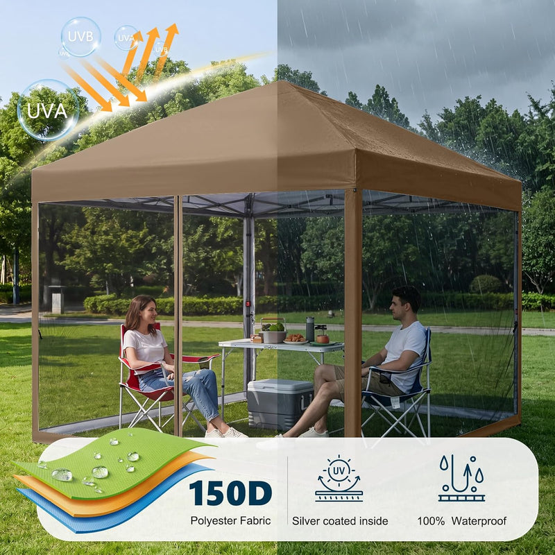 Load image into Gallery viewer, Leisure Sports Pop-Up Easy Setup Outdoor Canopy Tent with Netting Screen Walls - 8x8, 10x10
