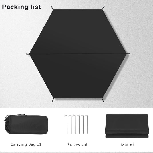 MASTERCANOPY Hexagonal Camping Tent Footprint 10x10