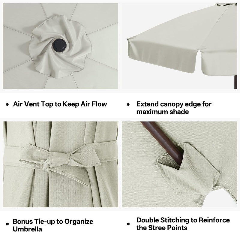 Load image into Gallery viewer, MASTERCANOPY Valance Patio Umbrella 6 Ribs 8 Ribs Replacement Top Only

