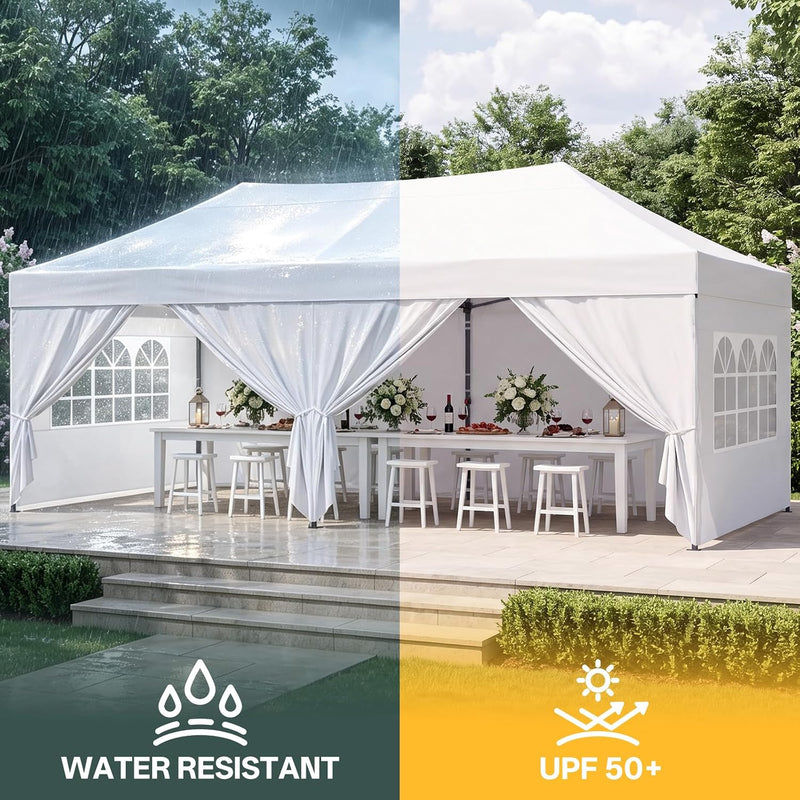 Load image into Gallery viewer, Leisure Sports Pop-Up Canopy Tent with Church Window Sidewalls - 10x10, 10x20
