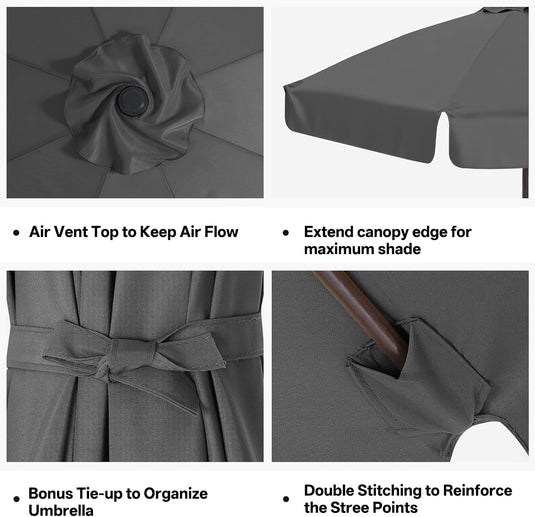 MASTERCANOPY Valance Patio Umbrella 6 Ribs 8 Ribs Replacement Top Only