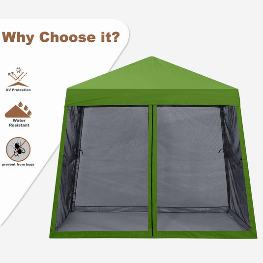 Leisure Sports Stable Pop-Up Canopy Tent with Mosquito Netting - 8x8, 10x10, 11x11