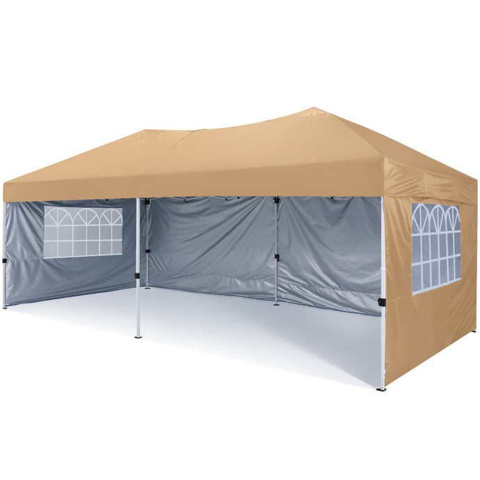 Leisure Sports 10x10/10x20 Pop Up Canopy Tent with Church Window Sidewalls