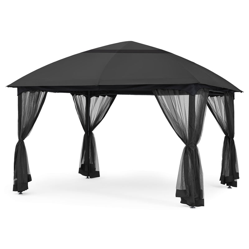 Load image into Gallery viewer, 11x11/10x12 Soft Top Outdoor Garden Gazebo for Patios with Netting Walls
