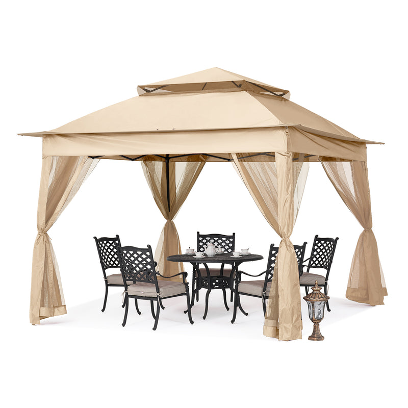 Load image into Gallery viewer, 11x11 Patio Gazebo Outdoor Pop Up Gazebo with Mesh Walls
