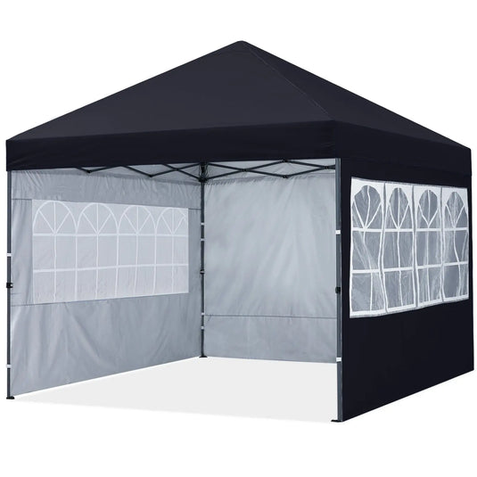 Leisure Sports 10x10 Pop Up Canopy Tent with Church Window Sidewalls-CA