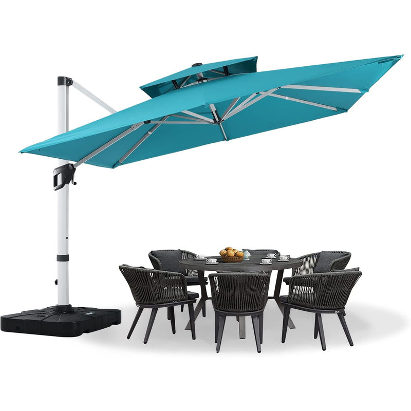 Load image into Gallery viewer, MASTERCANOPY Cantilever Patio Umbrella  Square Hanging with Double Layer Top
