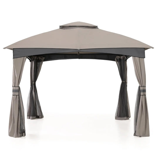 8x8/10x10/10x12 Outdoor Patio Garden Gazebo with Steel Farme and Netting Walls