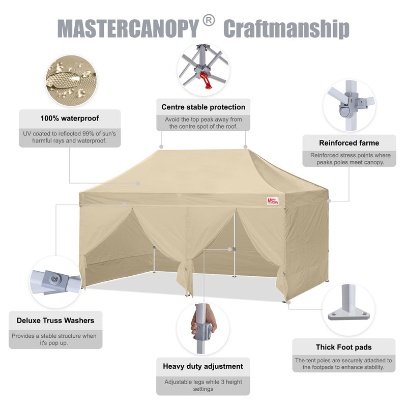 Load image into Gallery viewer, Mastercanopy Lite-30 Commercial Canopy Tent with Sidewalls - 10x10, 10x15, 10x20
