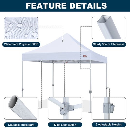 Mastercanopy Lite-30 Commercial Canopy Tent Instant Shelter - 10x10, 10x15, 10x20