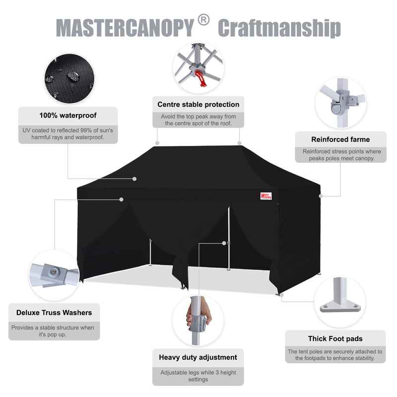Load image into Gallery viewer, Mastercanopy Lite-30 Commercial Canopy Tent with Sidewalls - 10x10, 10x15, 10x20

