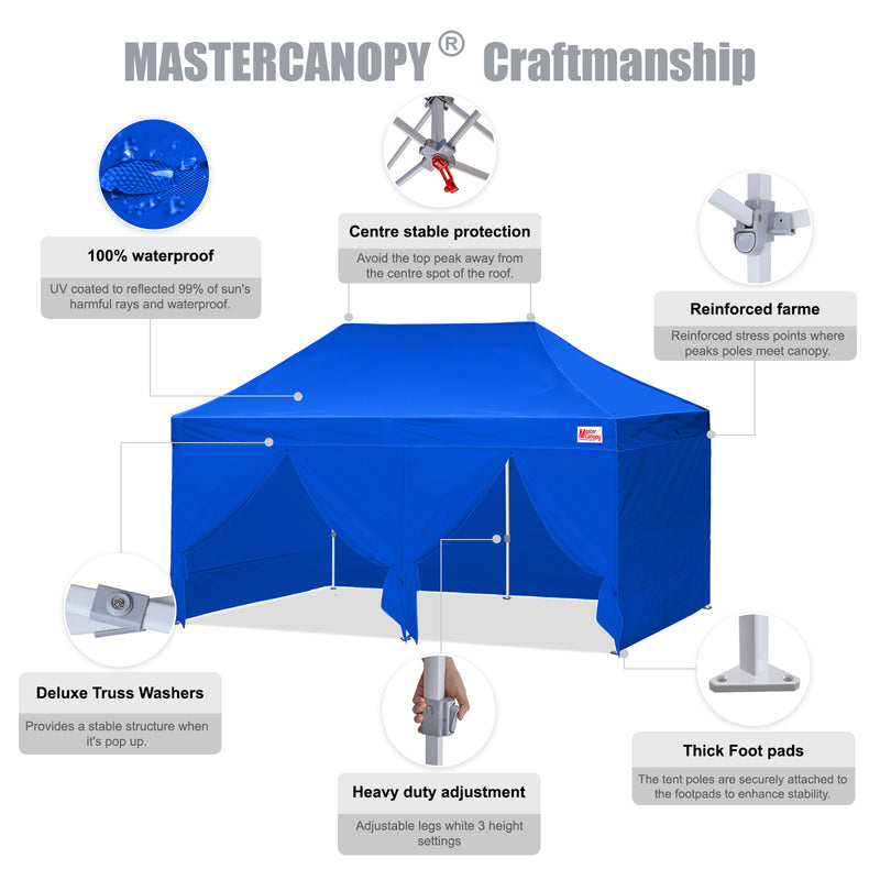 Load image into Gallery viewer, Mastercanopy Lite-30 Commercial Canopy Tent with Sidewalls - 10x10, 10x15, 10x20
