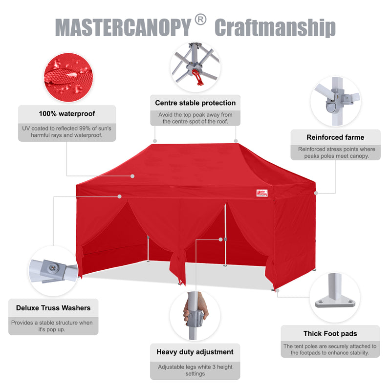 Load image into Gallery viewer, Mastercanopy Lite-30 Commercial Canopy Tent with Sidewalls - 10x10, 10x15, 10x20
