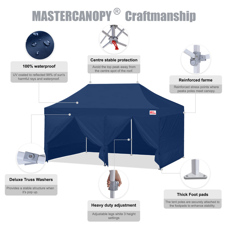 Load image into Gallery viewer, Mastercanopy Lite-30 Commercial Canopy Tent with Sidewalls - 10x10, 10x15, 10x20
