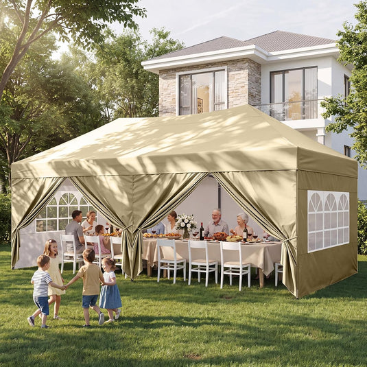 Leisure Sports Pop-Up Canopy Tent with Church Window Sidewalls - 10x10, 10x20