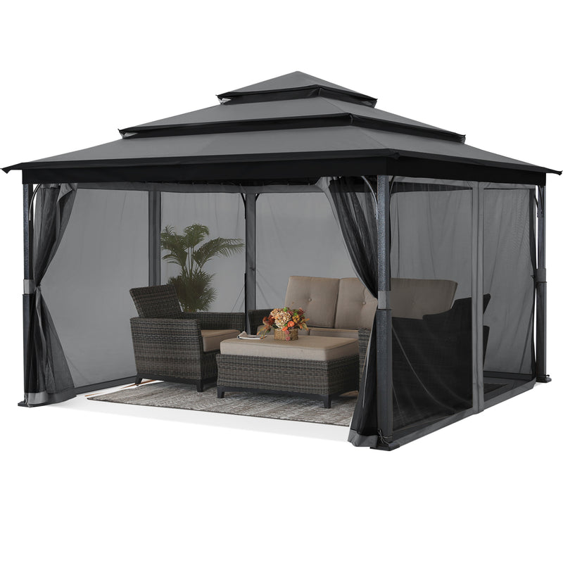 Load image into Gallery viewer, 12x12 Soft Top Outdoor Garden Patio Gazebo with Mosquito Netting
