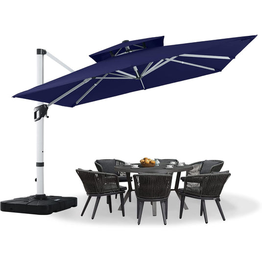 MASTERCANOPY Cantilever Patio Umbrella  Square Hanging with Double Layer Top
