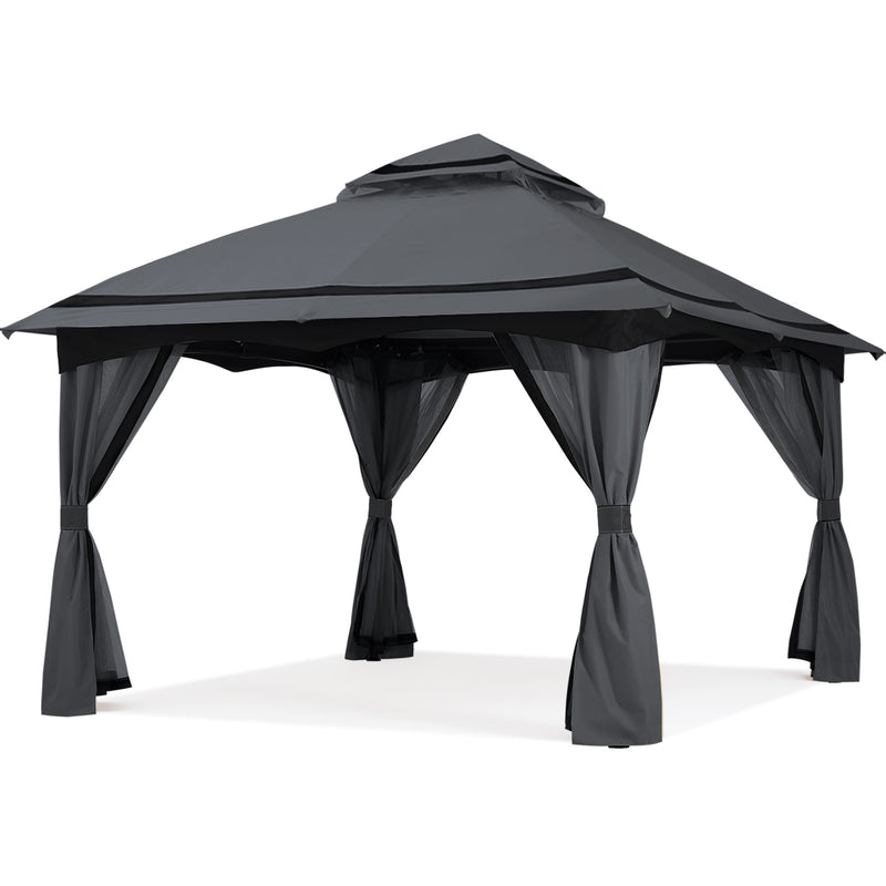 Load image into Gallery viewer, 8x8/10x10/x10x12 Outdoor Double Soft-Top Patio Gazebo with Mosquito Netting
