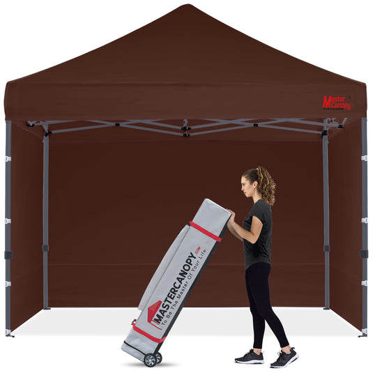 Leisure Sports- 8x8/10x10/12x12 Easy Pop-up Canopy Tent with Sidewalls