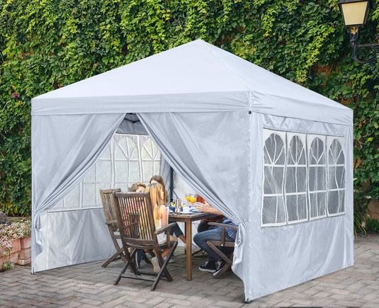 MASTERCANOPY Pop Up Canopy Tent with Church Window Sidewalls