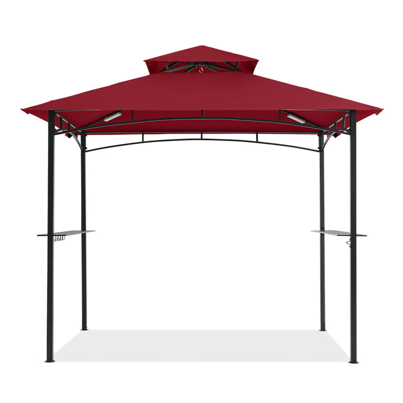 Load image into Gallery viewer, 8x5 Grill Gazebo Outdoor BBQ Gazebo Canopy with 2 LED Lights
