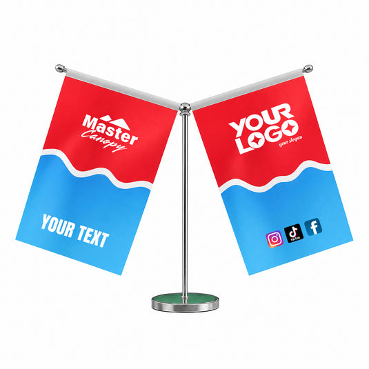 Custom Table Top Flags Custom Table Flag Double Side 14x23cm | MasterCanopy