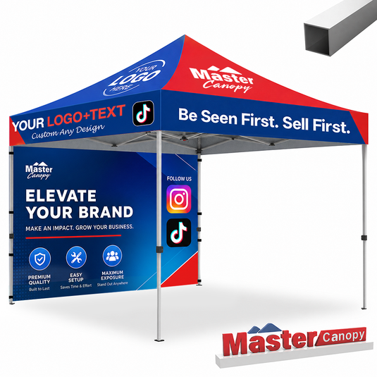 Mastercanopy Lite-30 Custom Canopy Tent Deluxe Easy Pop‑up Personalized 10x10, 10x15, 10x20