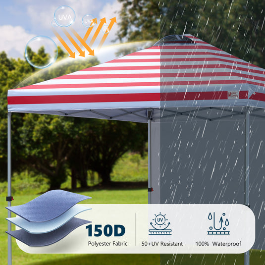 Leisure Sports Durable Ez Pop-Up Canopy Tent with One Sidewall - 8x8, 10x10, 12x12