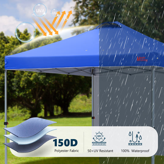 Leisure Sports Durable Ez Pop-Up Canopy Tent with One Sidewall - 8x8, 10x10, 12x12