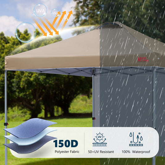 Leisure Sports Durable Ez Pop-Up Canopy Tent with One Sidewall - 8x8, 10x10, 12x12